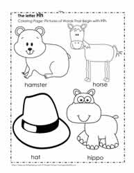 The Letter H Coloring Pictures